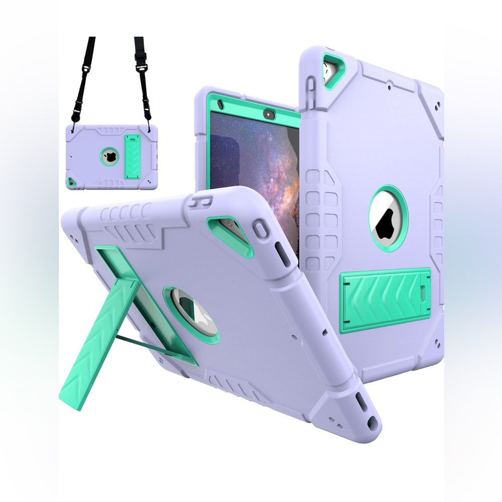 Protective Tablet Case with Stand - Purple and Green